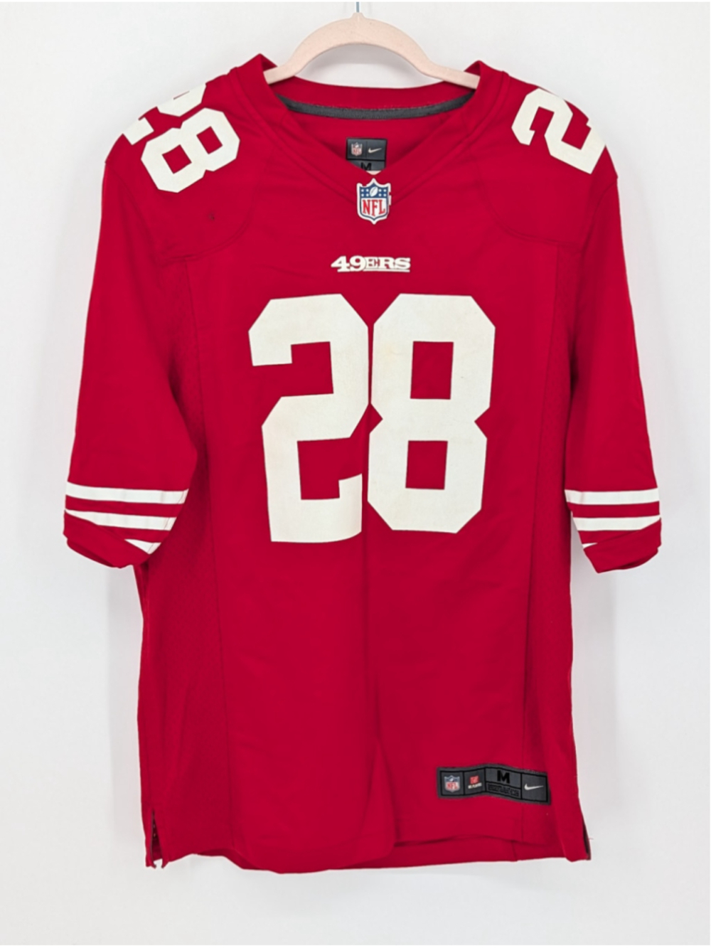 Nike Carlos Hyde #28 San Francisco 49ers NFL On Field Jersey Men's M Red